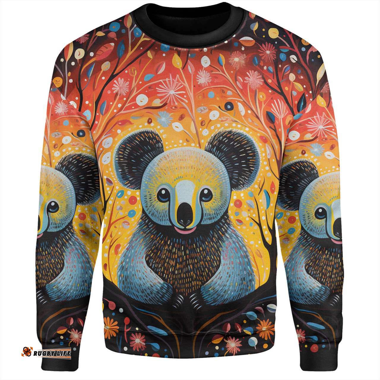 Amazing Aussie Australia Koala Custom Aboriginal Koala With Flowers Sweatshirt