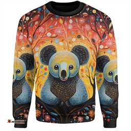 Amazing Aussie Australia Koala Custom Aboriginal Koala With Flowers Sweatshirt