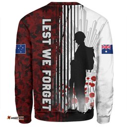 Amazing Aussie Australia Spirit Of Remembrance Day Lest We Forget Red Sweatshirt