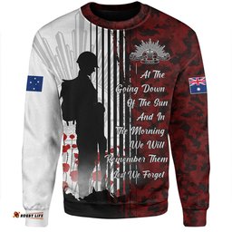 Amazing Aussie Australia Spirit Of Remembrance Day Lest We Forget Red Sweatshirt