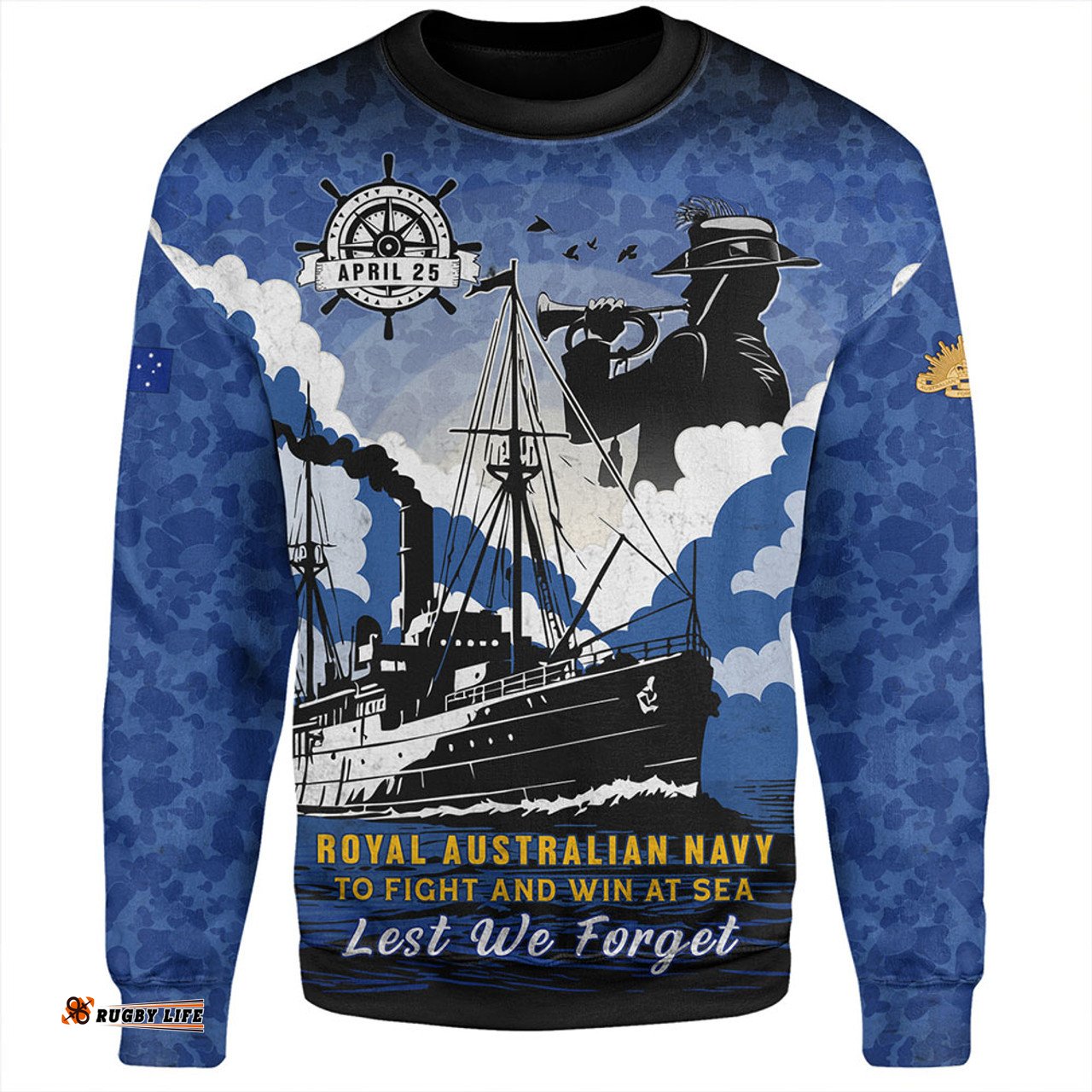 Amazing Aussie Australia Anzac Day Royal Australian Navy Camouflage Style Sweatshirt
