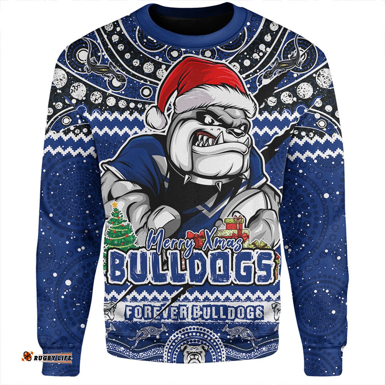 Amazing Aussie Canterbury Bankstown Bulldogs Aboriginal Xmas Special Ugly Christmas Style Sweatshirt