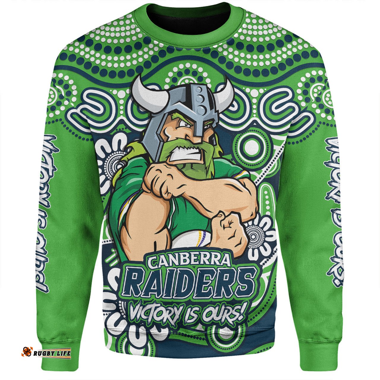 Amazing Aussie Canberra Raiders Aboriginal Inspired Tough Fan Rugby For Life Sweatshirt