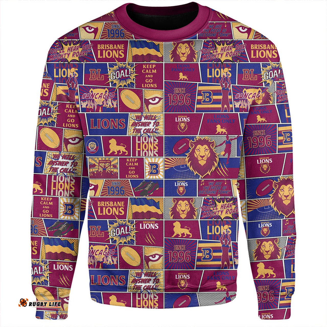 Amazing Aussie Brisbane Lions Legacy Of The Pride Comic Style Sweatshirt
