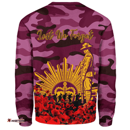Amazing Aussie Brisbane Broncos Brisbane Broncos Anzac Day Lest We Forget Sweatshirt