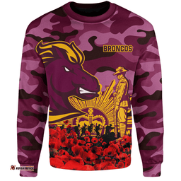 Amazing Aussie Brisbane Broncos Brisbane Broncos Anzac Day Lest We Forget Sweatshirt