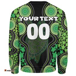 Amazing Aussie Australia Aboriginal Art Green Turtle Inspired Sweatshirt