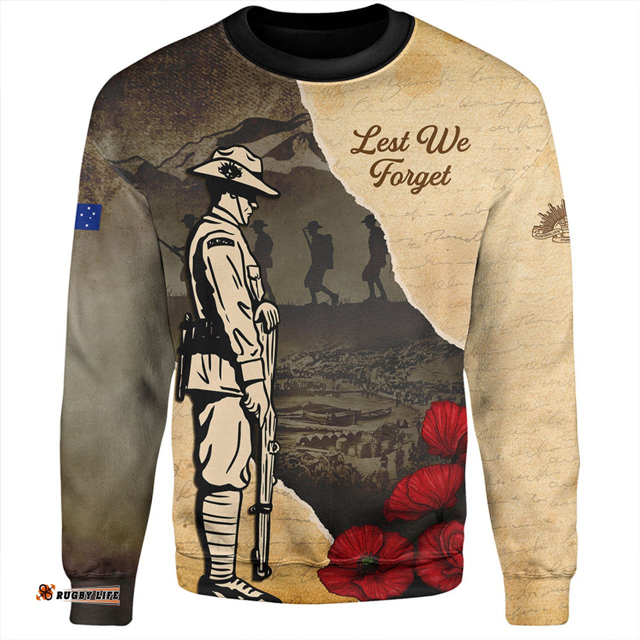 Amazing Aussie Australia Anzac Day Lest We Forget Letters From The Battlefield Sweatshirt