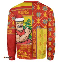 Amazing Aussie Gold Coast SUNS Merry Christmas Knit Style Festive Spirit Sweatshirt