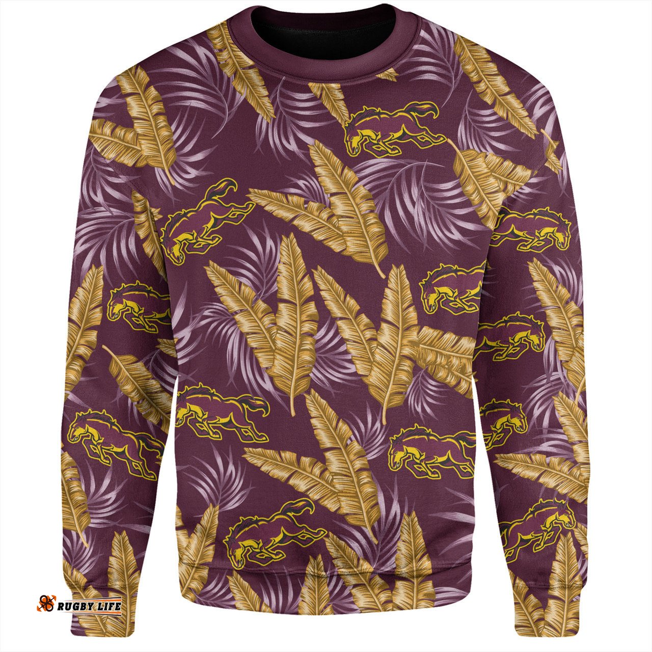 Amazing Aussie Brisbane Broncos Custom Tropical Patterns Brisbane Broncos Sweatshirt