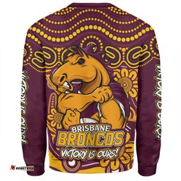 Amazing Aussie Brisbane Broncos Aboriginal Inspired Tough Fan Rugby For Life Sweatshirt