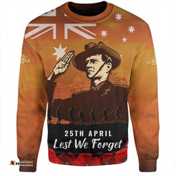 Amazing Aussie Australia Anzac Day Soldiers Salute To Remember Of Our Heroes Sweatshirt
