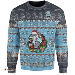 Amazing Aussie Cronulla Sutherland Sharks Christmas Custom Chrissie Spirit Sweatshirt