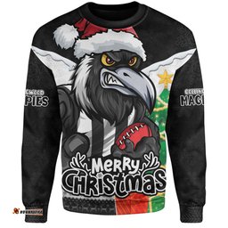 Amazing Aussie Collingwood Santa Scoring Touchdown On Christmas Game Day Sweatshirt