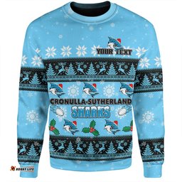 Amazing Aussie Cronulla Sutherland Sharks Christmas Custom Special Ugly Christmas Sweatshirt