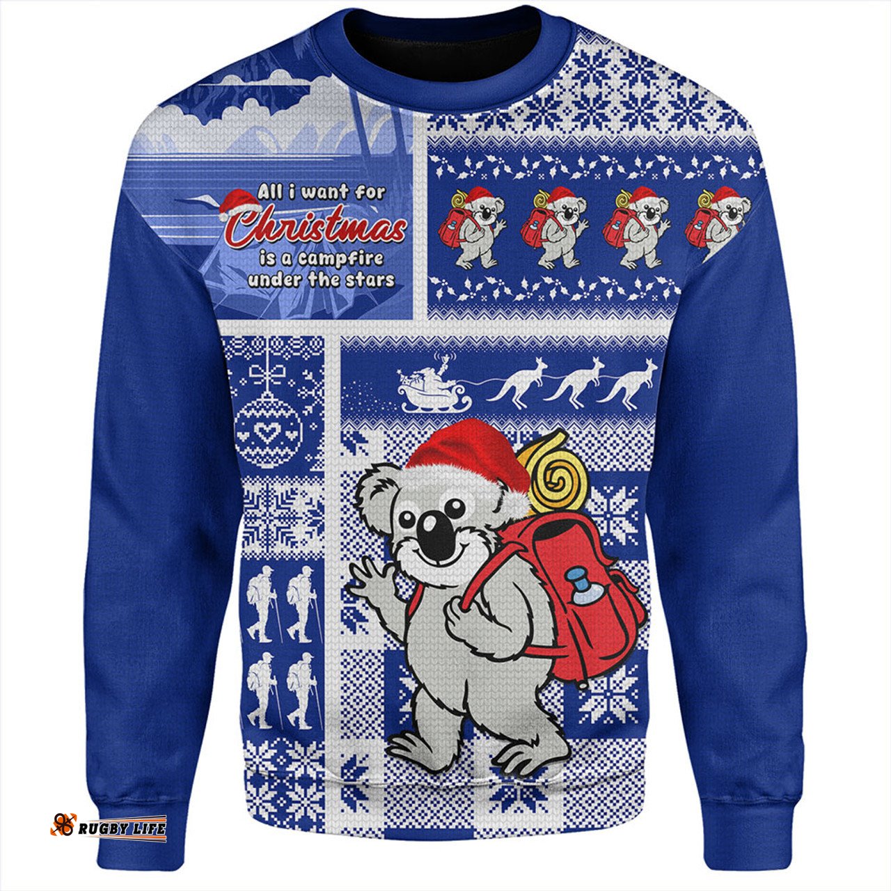 Amazing Aussie Australia Koala Wonderland Christmas Blue Sweatshirt
