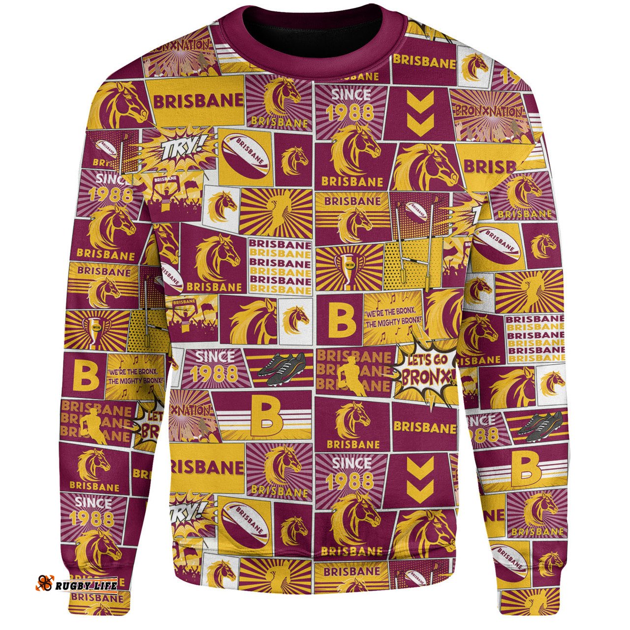 Amazing Aussie Brisbane Broncos Team Of Us Die Hard Fan Supporters Comic Style Sweatshirt