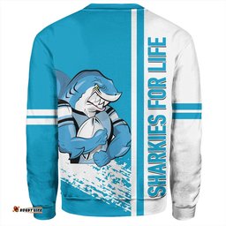 Amazing Aussie Cronulla Sutherland Sharks Sharks Mascot Quater Style Sweatshirt