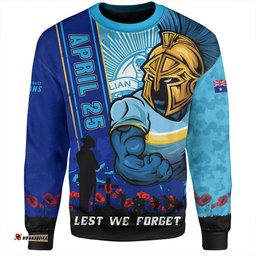 Amazing Aussie Gold Coast Titans Anzac Day Lest We Forget Strong Fighting Spirit Sweatshirt