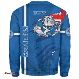 Amazing Aussie Canterbury Bankstown Bulldogs Happy Australia Day Flag Scratch Style Sweatshirt