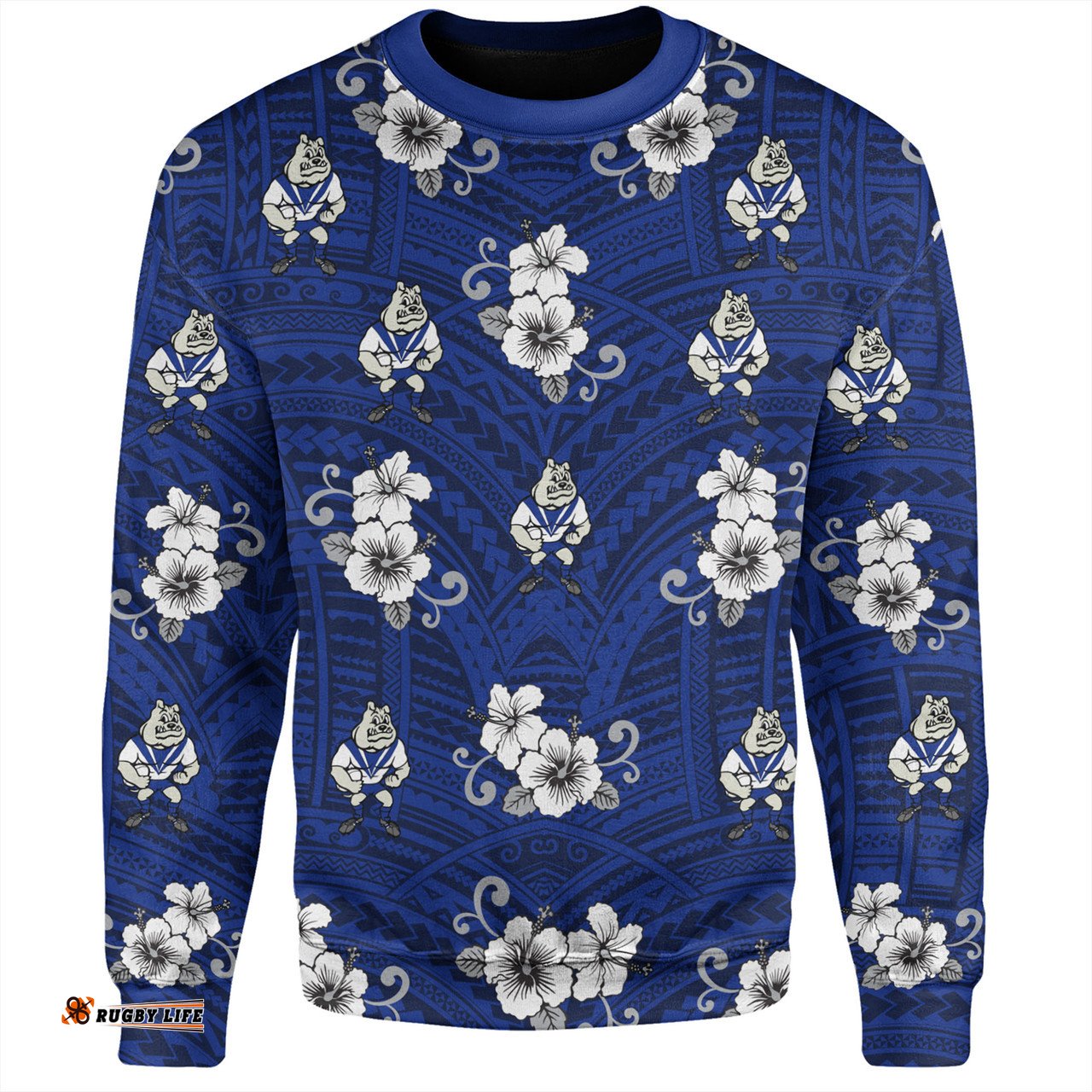 Amazing Aussie Canterbury Bankstown Bulldogs Custom Bulldogs With Maori Patterns Sweatshirt