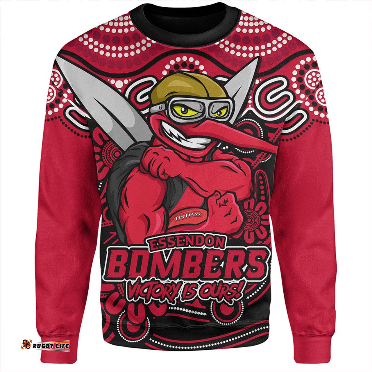 Amazing Aussie Essendon Aboriginal Inspired Tough Fan Football For Life Sweatshirt
