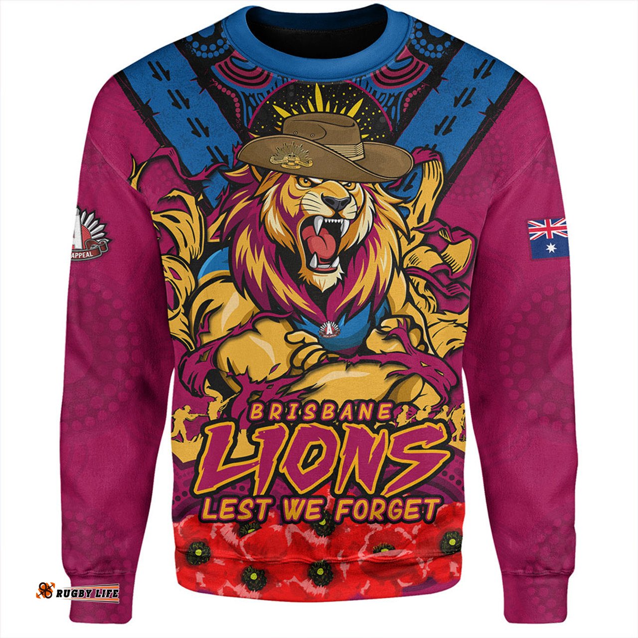 Amazing Aussie Brisbane Lions Ripped Legacy Of The Game The ANZAC Spirit Lives On Sweatshirt