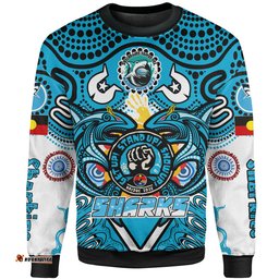 Amazing Aussie Cronulla Sutherland Sharks Naidoc Week Custom Tribal Sharkies "Get Up, Stand Up, Show Up" Sweatshirt