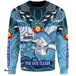 Amazing Aussie Cronulla Sutherland Sharks Naidoc Week Custom For Our Elders Home Jersey Sweatshirt