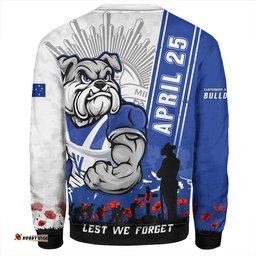 Amazing Aussie Canterbury Bankstown Bulldogs Anzac Day Lest We Forget Strong Fighting Spirit Sweatshirt