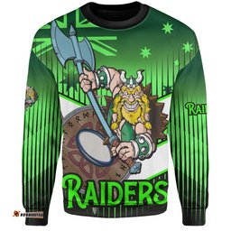 Amazing Aussie Canberra Raiders Canberra Raiders Mascot With Australia Flag Sweatshirt