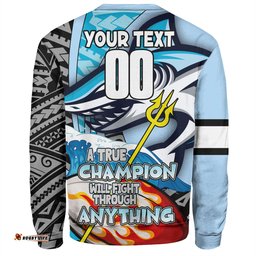 Amazing Aussie Cronulla Sutherland Sharks Grand Final A True Champion Will Fight Through Anything With Polynesian Patterns Sweatshirt