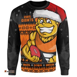 Amazing Aussie GWS GIANTS Merry Christmas Down Under Footy Power Style Sweatshirt