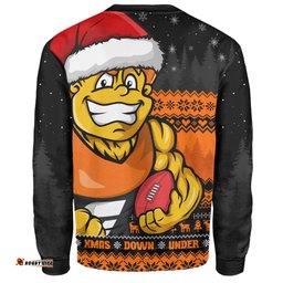Amazing Aussie GWS GIANTS Merry Christmas Down Under Footy Power Style Sweatshirt