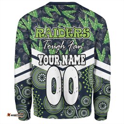 Amazing Aussie Canberra Raiders Tropical Patterns And Dot Painting Eat Sleep Rugby Repeat Sweatshirt