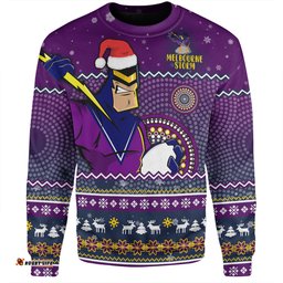 Amazing Aussie Melbourne Storm Christmas Custom Ugly Xmas And Aboriginal Patterns For Die Hard Fan Sweatshirt