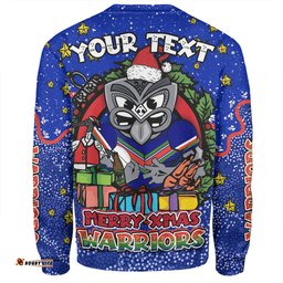 Amazing Aussie New Zealand Warriors Christmas Custom Merry Christmas Our Beloved Team With Aboriginal Dot Art Pattern Sweatshirt