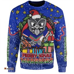 Amazing Aussie New Zealand Warriors Christmas Custom Merry Christmas Our Beloved Team With Aboriginal Dot Art Pattern Sweatshirt