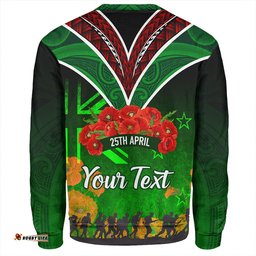 Amazing Aussie New Zealand Warriors Anzac Day Custom Anzac Day NZ Flag Traditional Maori Patterns Sweatshirt