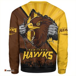 Amazing Aussie Hawthorn Breaking Through Fan Design Sweatshirt