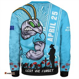 Amazing Aussie New South Wales Blues Anzac Day Lest We Forget Strong Fighting Spirit Sweatshirt