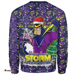 Amazing Aussie Melbourne Storm Merry Ugly Christmas Comic Style Sweatshirt