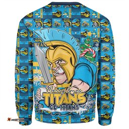 Amazing Aussie Gold Coast Titans Merry Ugly Christmas Comic Style Sweatshirt
