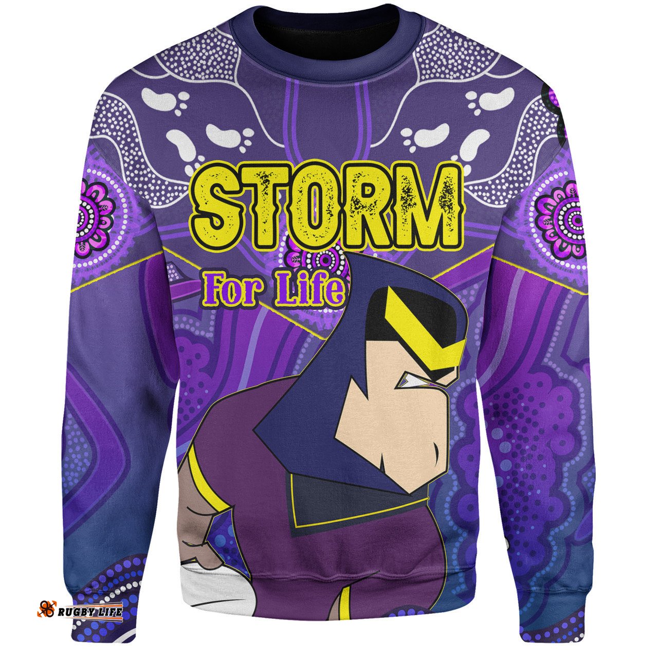 Amazing Aussie Melbourne Storm Custom Melbourne Storm For Life With Aboriginal Style Sweatshirt