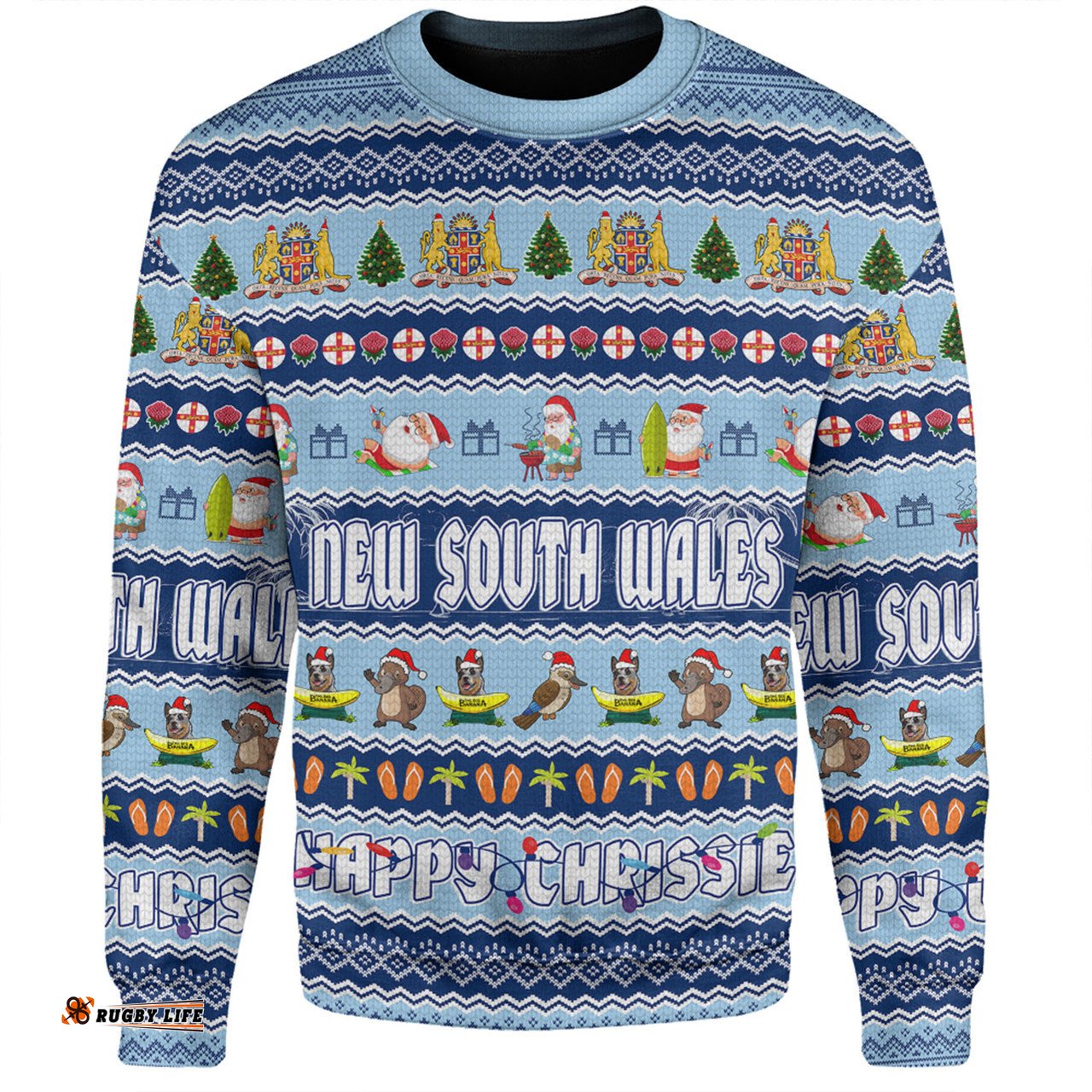 Amazing Aussie New South Wales Christmas Custom Happy Chrissie Ugly Style Sweatshirt