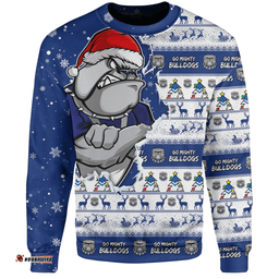 Amazing Aussie Canterbury Bankstown Bulldogs Merry Christmas Our Beloved Team Scratch Style Sweatshirt