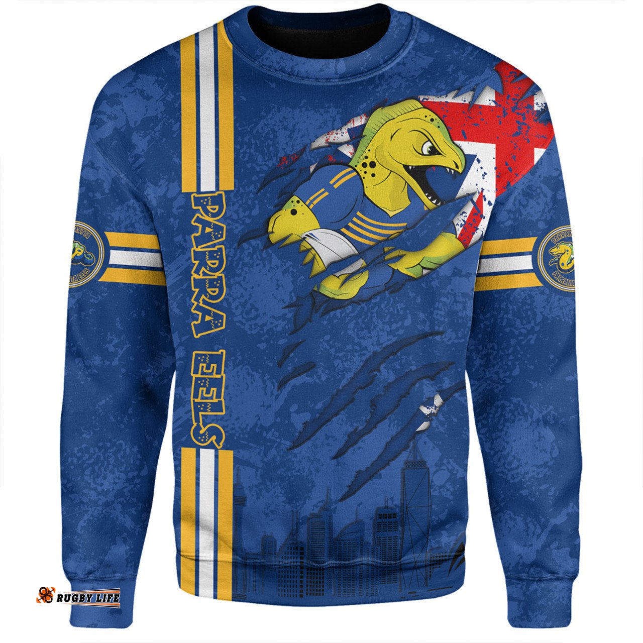 Amazing Aussie Parramatta Eels Happy Australia Day Flag Scratch Style Sweatshirt
