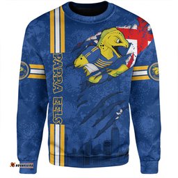 Amazing Aussie Parramatta Eels Happy Australia Day Flag Scratch Style Sweatshirt