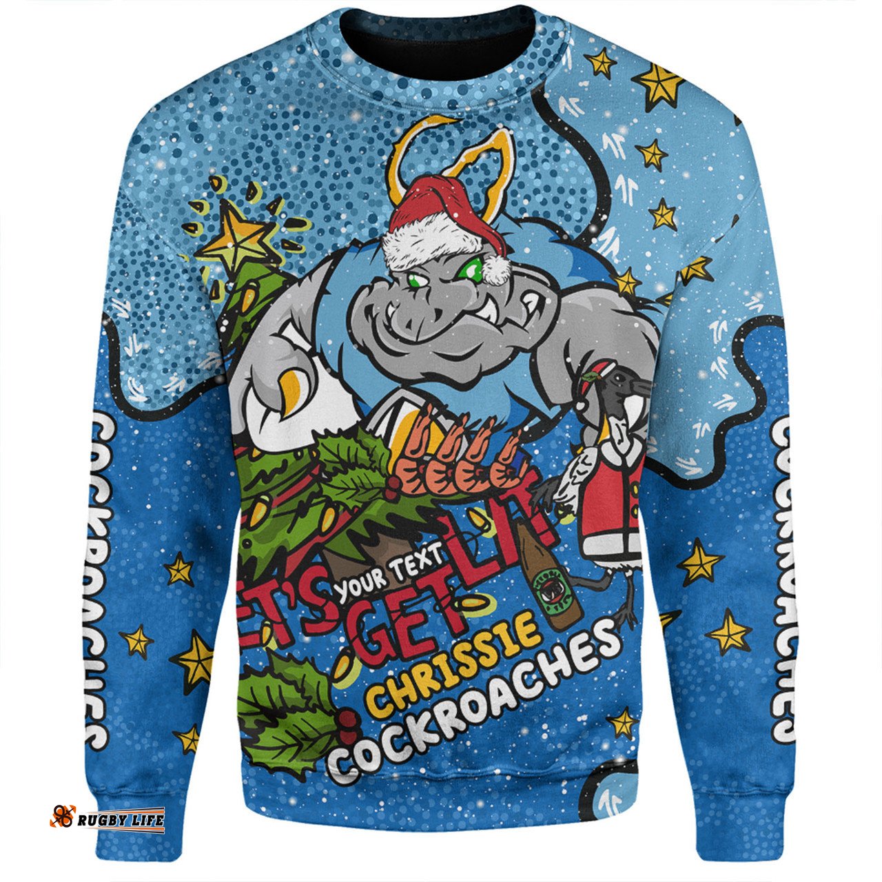 Amazing Aussie New South Wales Cockroaches Christmas Custom Let's Get Lit Chrisse Pressie Sweatshirt