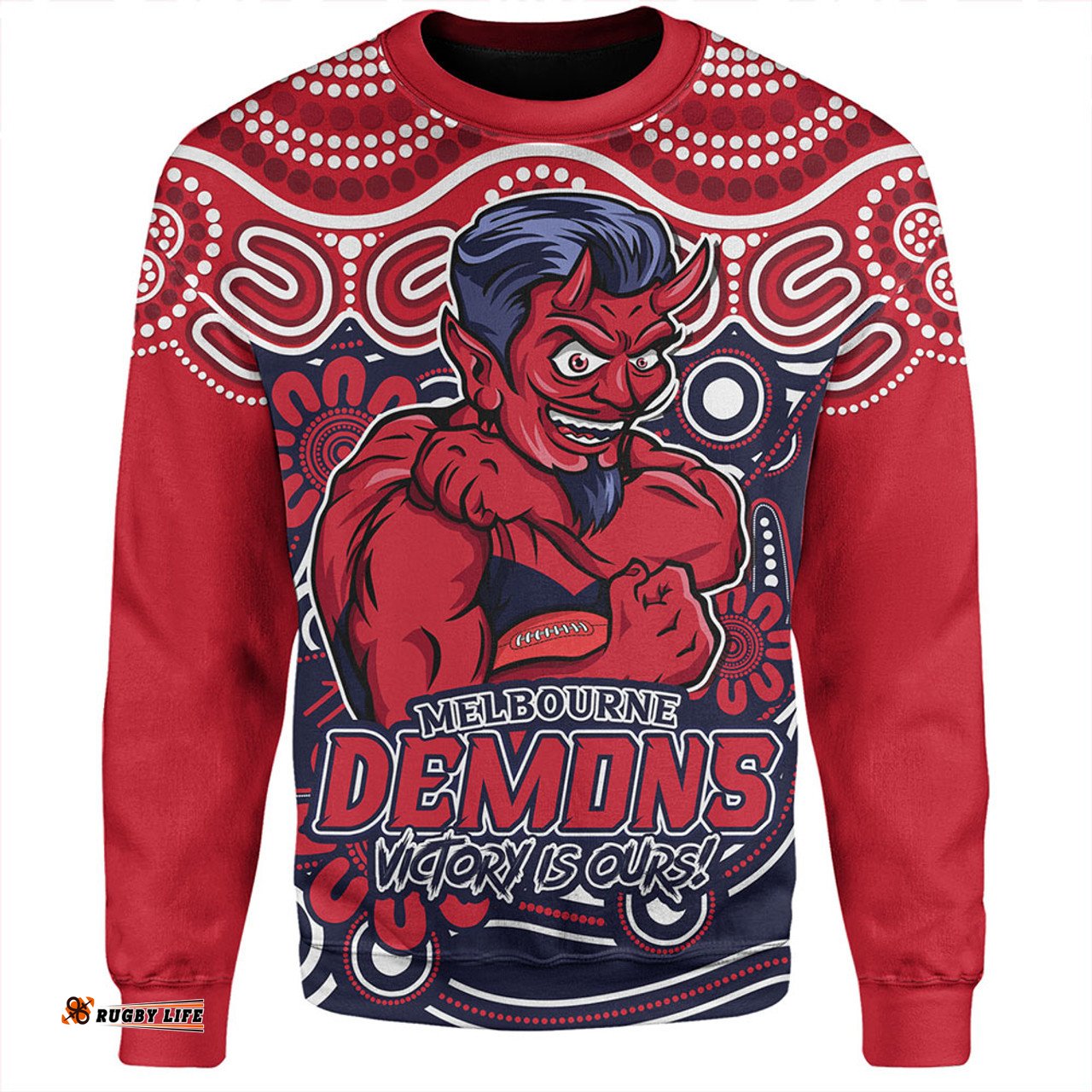 Amazing Aussie Melbourne Aboriginal Inspired Tough Fan Football For Life Sweatshirt